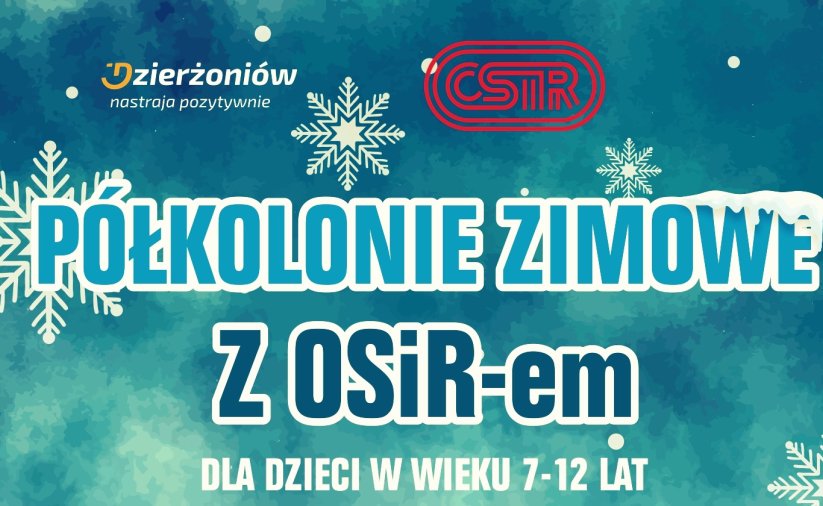 Grafika ozdobna z napisem Półkolonie z OSiRem