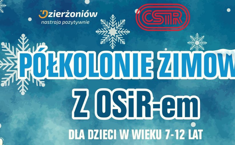 Grafika ozdobna - napis półkolonie z OSiR-em 