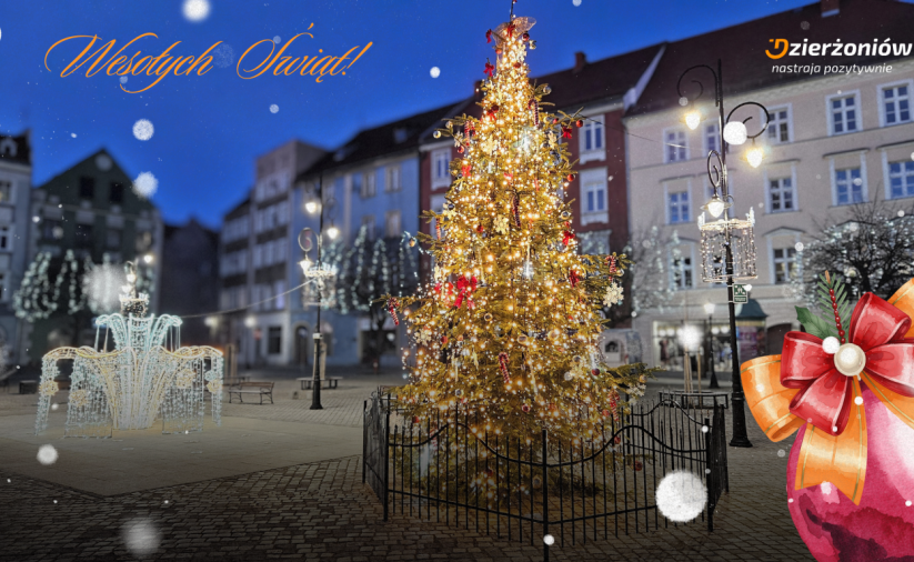 Zdjęcie świątecznie ustrojonego rynku