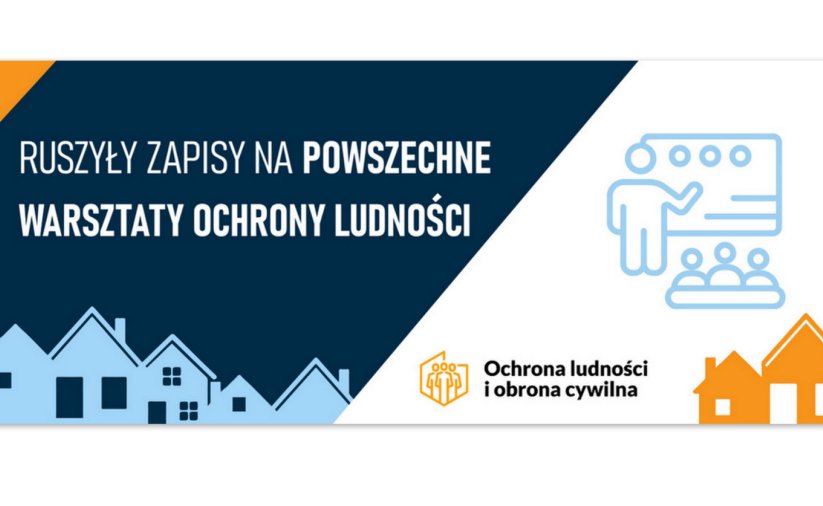 Element ozdobny - grafika z napisem "Ruszyły zapisy na warsztaty"
