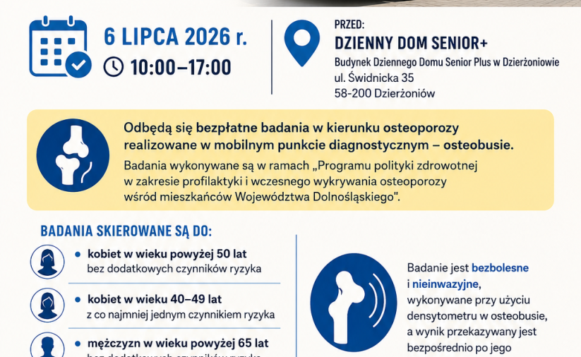 plakat zawirający informacje o badaniach jak w treści informacji
