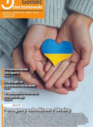 Okładka gazety, na zdjęciu serce w barwach Ukrainy trzymane w dłoniach