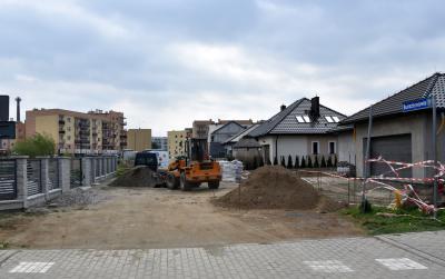 Ulica bursztynowa w trakcie prowadzenia prac 