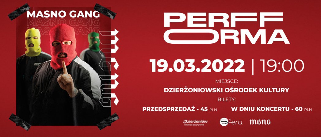Grafika, czerwone tło i informacje zawarte w tekście