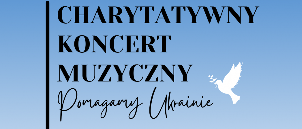 Plakat z napisem koncert charytatywny dla Ukrainy