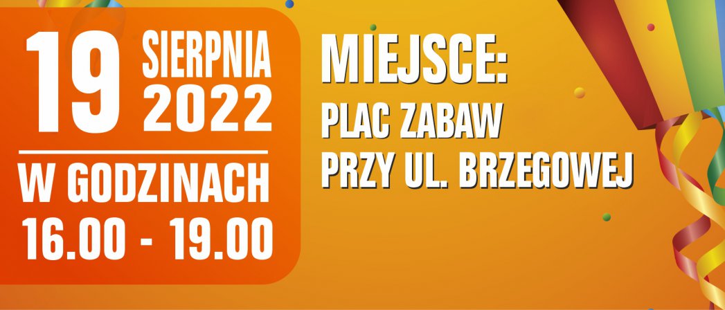 Plakat zapowiadający Mini Festyn na placu zabaw