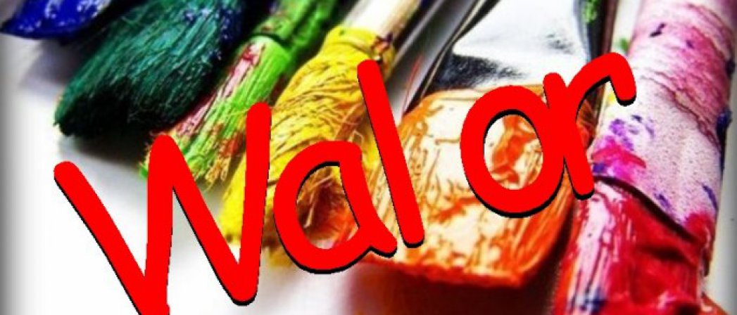 Koorowe pędzle i napis WALOR