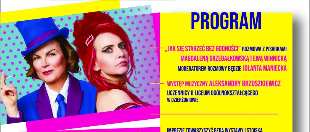 Plakat z zdjęciem dwóch kobiet i informacje podane w tekście 