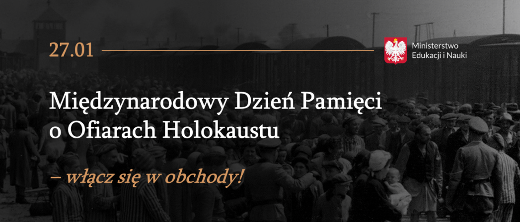 |Npis na czarnym tle - Międzynarodowy Dzień Pamięci o Ofiarach Holokaustu