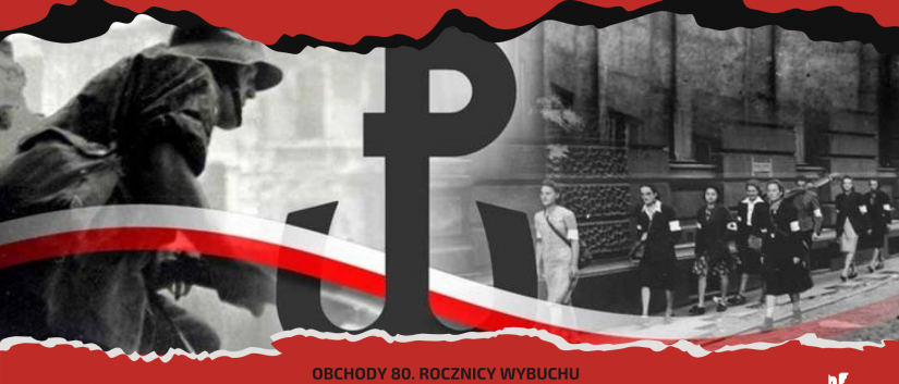 Grafia - symbol Polski Walczącej, u góry napis 1 sierpnia