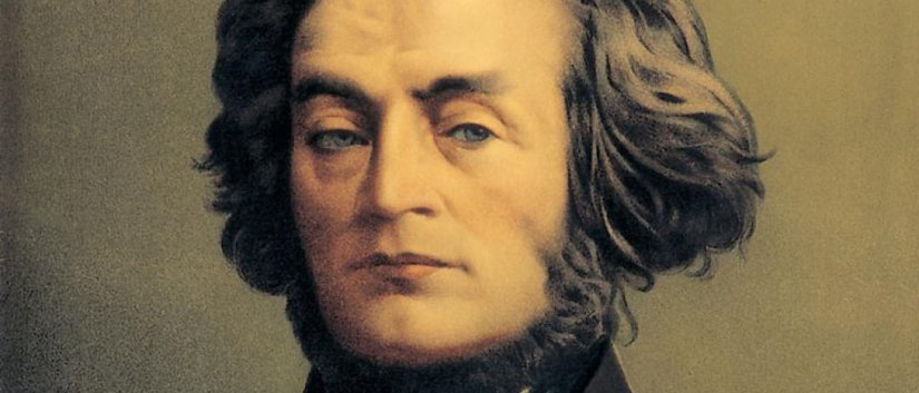 Portret, zbliżenie twarzy Adama Mickiewicza
